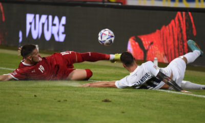 MIHAILO RISTIC, fudbaler Srbije, na utakmici Lige Nacija protiv Slovenije, na stadionu Rajko Mitic. Beograd, 05.06.2022. foto: Nebojsa Parausic Fudbal, FIFA Liga Nacija, Srbija, Slovenija