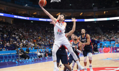 FURKAN KORKMAZ kosarkas reprezentacije Turske na utakmici FIBA Evropskog prvenstva protiv Francuske u Mercedes Benc areni, Berlin 11.09.2022. godine Foto: Marko Metlas Kosarka, Turska, FIBA Evropsko prvenstvo, Francuska