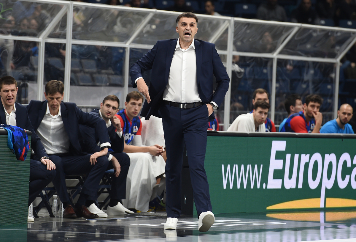 JOSIP SESAR, trener kosarkasa Cibone, na utakmici ABA lige protiv Partizana, u Beogradskoj Stark areni. Beograd, 08.01.2023. foto: Nebojsa Parausic Kosarka, ABA League, Partizan, Cibona