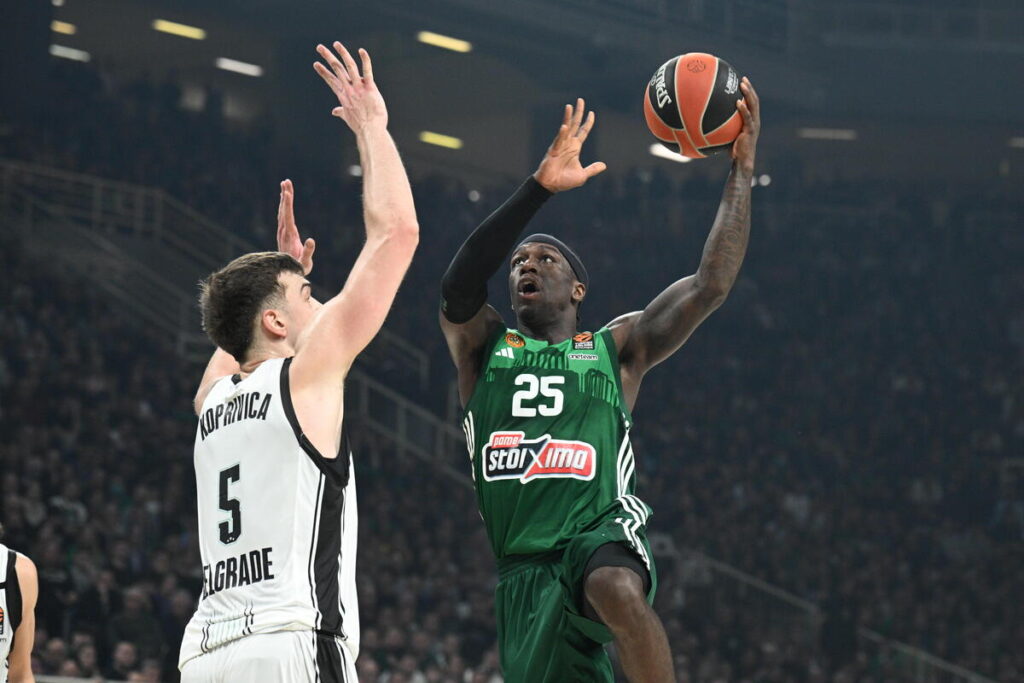 KENDRICK NUNN Kendrik Nan, kosarkas Panatinikosa, na utakmici Evrolige protiv BALSA KOPRIVICA, kosarkas Partizana Atina, u hali OAKA. Atina 19.01.2024. foto: MN Press / ss Kosarka, Partizan, Evroliga, Panatinaikos Atina