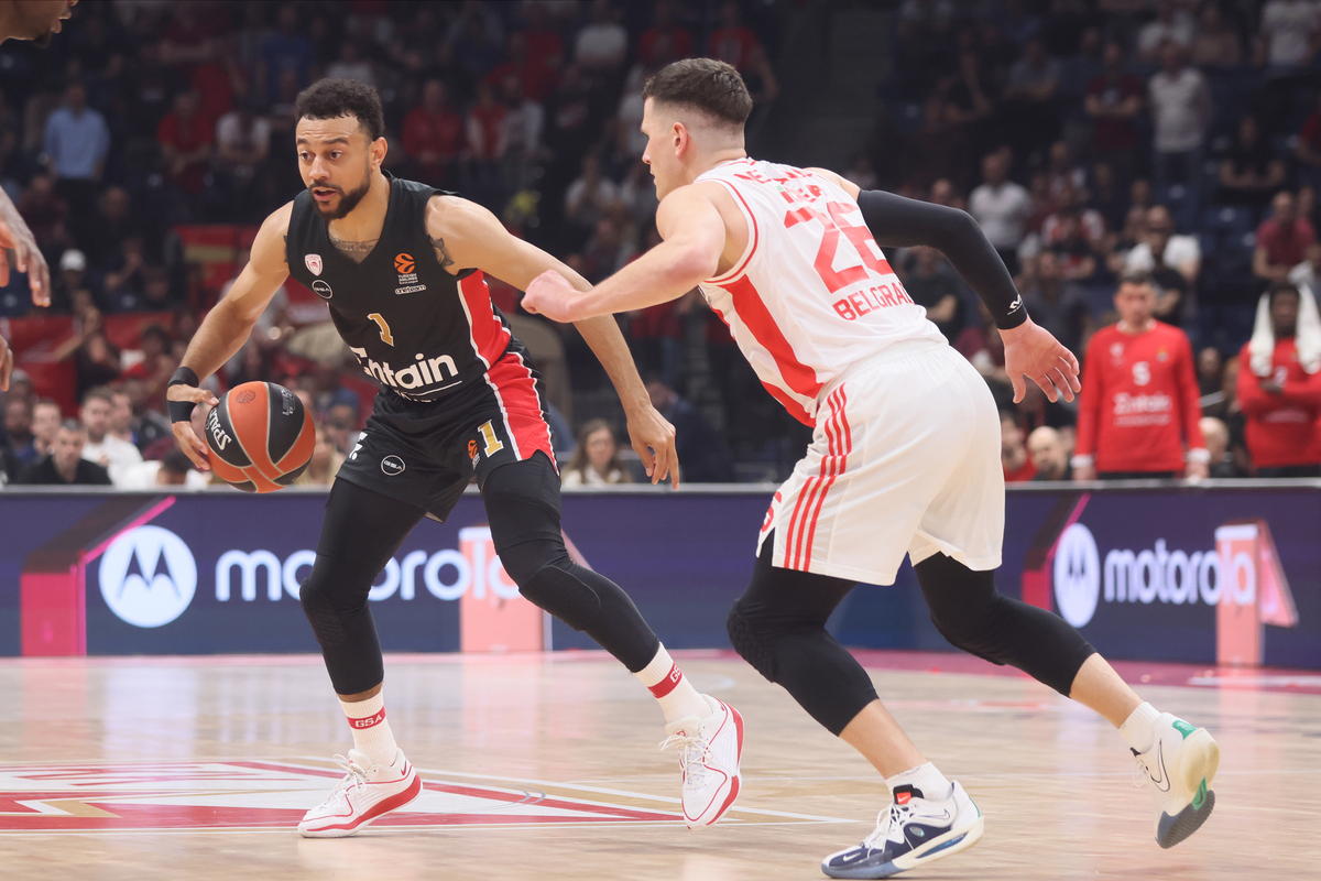 NIGEL WILLIAMS GOSS Najdzel Vilijams Gos kosarkas Olimpijakosa Pirej na utakmici Evrolige protiv Crvene zvezde u hali Stark Beogradska arena, Beograd 04.04.2024. godine Foto: Marko Metlas Kosarka, Crvena zvezda, Evroliga, Olimpijakos Pirej