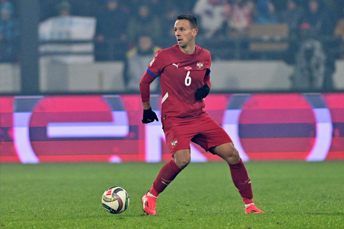 NEMANJA MAKSIMOVIC fudbaler reprezentacije Srbije na utakmici UEFA Lige nacija protiv Danske na stadionu Dubocica, Leskovac 18.11.2024. godine Foto: Marko Metlas Fudbal, Reprezentacija, Srbija, Danska, UEFA Liga nacija