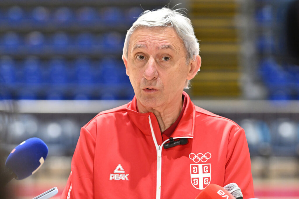 SVETISLAV PESIC selektor i trener kosarkasa reprezentacije Srbije na treningu pred utakmicu kvalifikacija za FIBA Evropsko prvenstvo 2025 protiv Danske u hali Aleksandar Nikolic Pionir, Beograd 23.11.2024. godine Foto: Marko Metlas Kosarka, Srbija, Kvalifikacije za Evropsko prvenstvo 2025, Danska