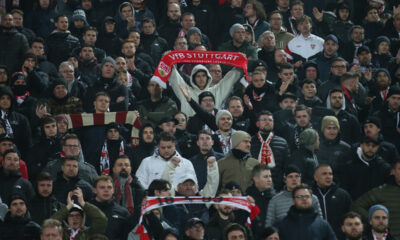 SVABE navijaci fudbalera Stutgarta na utakmici UEFA Lige Sampiona protiv Crvene zvezde na stadionu Rajko Mitic, Beograd 27.11.2024. godine Foto: Ivica Veselinov / MN PRESS FUDBAL, FOOTBALL, UEFA CHAMPIONS LEAGUE, LIGA SAMPIONA, CRVENA ZVEZDA, RED STAR, STUTGART, VFB STUTTGART