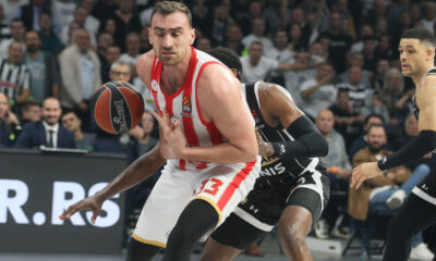 NIKOLA MILUTINOV kosarkas Olimpijakosa na utakmici Evrolige protiv Partizana u hali Beogradska Arena, Beograd 28.11.2024. godine Foto: Ivica Veselinov / MN PRESS KOSARKA, BASKETBALL, EVROLIGA, EUROLEAGUE, PARTIZAN, OLYMPIACOS, OLIMPIJAKOS