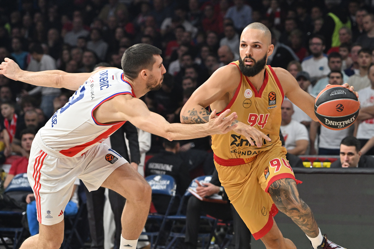 EVAN FOURNIER Ivan Furnije kosarkas Olimpijakosa Pirej na utakmici Evrolige protiv Crvene zvezde u hali Beogradska arena, Beograd 13.12.2024. godine Foto: Marko Metlas Kosarka, Crvena zvezda, Evroliga, Olimpijakos Pirej