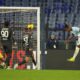 Lazio's Tijjani Noslin, right, scores his side's third goal during the Italian Cup soccer match between Lazio and Napoli at Rome's Olympic Stadium, Thursday, Dec. 5, 2024. (AP Photo/Andrew Medichini)