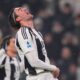 Juventus' Dusan Vlahovic reacts during the Serie A soccer match between Juventus and Venezia at the Juventus Stadium in Turin, Italy on Saturday, Dec. 14, 2024. (Fabio Ferrari/LaPresse via AP)