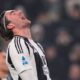 Juventus' Dusan Vlahovic reacts during the Serie A soccer match between Juventus and Venezia at the Juventus Stadium in Turin, Italy on Saturday, Dec. 14, 2024. (Fabio Ferrari/LaPresse via AP)