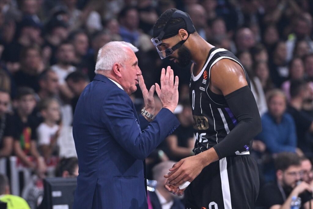 kosarkas Partizana na utakmici Evrolige protiv Panatinaikosa Atina u hali Stark Beogradska arena, Beograd 05.12.2024. godine Foto: Marko Metlas Kosarka, Partizan, Evroliga, Panatinaikos Atina