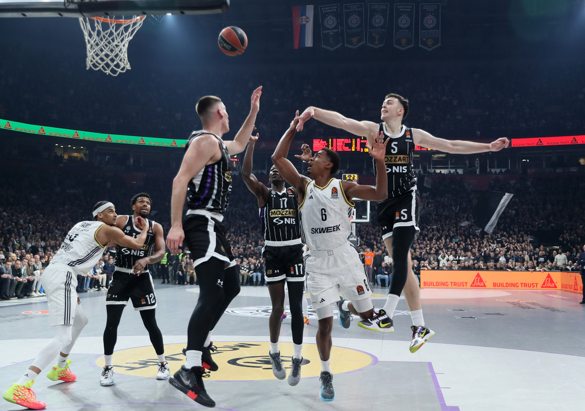 kosarkas Asvela na utakmici Evrolige protiv Partizana u hali Beogradska arena, Beograd 17.12.2024. godine Foto: Marko Metlas Kosarka, Partizan, Evroliga, Asvel Vilerbana