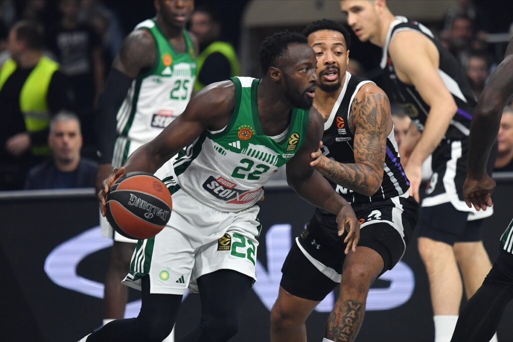 kosarkas Panatinaikosa na utakmici Evrolige protiv Partizana u hali Stark Beogradska arena, Beograd 05.12.2024. godine Foto: Marko Metlas Kosarka, Partizan, Evroliga, Panatinaikos Atina