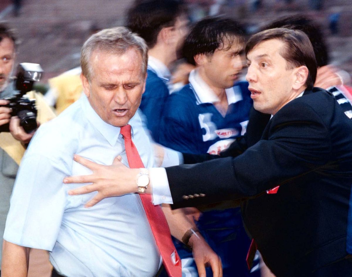 FUDBAL - Direktor Vojvodine, Svetozar Sapuric, i Ljupko Petrovic, trener. Beograd, 21.05.1997. snimio:N.Parausic