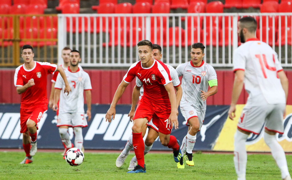 IVAN SAPONJIC fudbaler U21 reprezentacije Srbije na utakmici kvalifikacija za UEFA Evropsko prvenstvo protiv Makedonije na stadionu Karadjordje, Novi Sad 07.09.2018. godine Foto: MNRESS Fudbal, Srbija, Makedonija, Kvalifikacije Evropsko prvenstvo