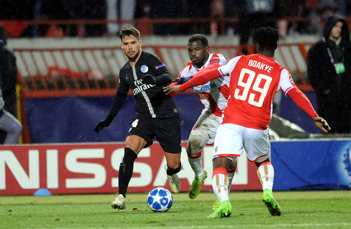 JUAN BERNAT Huan Bernat Zuan, fudbaler PSG, na utakmici Lige sampiona protiv Crvene zvezde, na stadionu Rajko Mitic. Beograd, 11.12.2018. foto: Nebojsa Parausic Fudbal, UEFA Liga Sampiona, Crvena zvezda, Pariz Sent Zermen