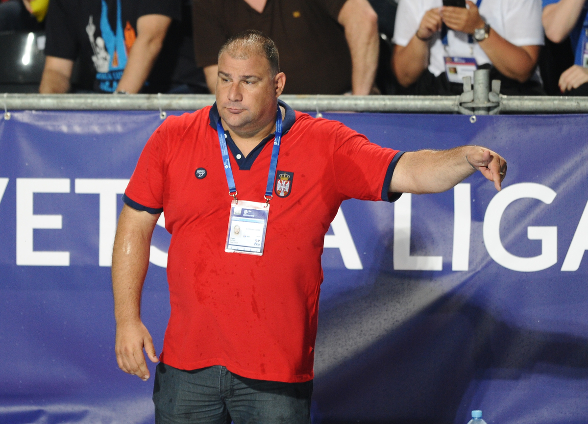 DEJAN SAVIC, trener vaterpolista Srbije, na utakmici protiv Hrvatske, na bazenu Tasmajdan. Beograd, 19.06.2019. Foto: Nebojsa Parausic Vaterpolo, FINA Svetska liga, Srbija, Hrvatska