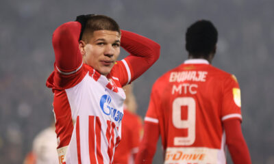 JOVAN MIJATOVIC fudbaler Crvene zvezde na utakmici Superlige Prvenstva Srbije protiv Partizana na stadionu Partizana, Beograd, 20.12.2023. godine Foto: Marko Metlas Fudbal, Crvena zvezda, Superliga Prvenstvo Srbije, Partizan