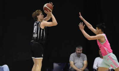 LUCA IONUT ILLES Luka Iles, mladi kosarkas Partizana, na utakmici finala kadetskog plejofa protiv Mega Mis, u hali sportova Ranko Zeravica. Beograd, 12.05.2024. foto: Nebojsa Parausic Kosarka, U16, Finale play off, Mega Mis, Partizan