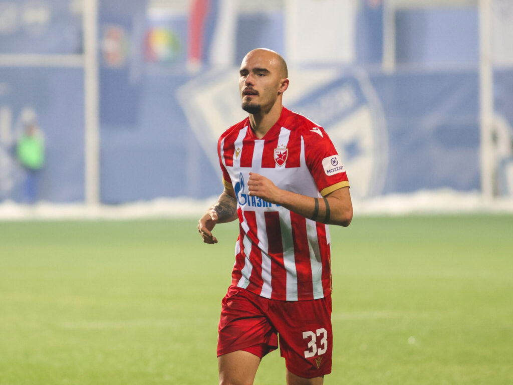 VANJA DRKUSIC  fudbaler Crvene zvezde na utakmici Superlige Prvenstva Srbije protiv Novog Pazara na Gradskom stadionu , Novi Pazar, 15.12.204. godine Foto: MN  PFRESS Fudbal, Crvena zvezda, Superliga Prvenstvo Srbije, Novi Pazar