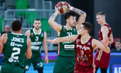 In action during ABA League 2024/2025 regular season basketball match between Cedevita Olimpija and FMP in Arena Stozice, Ljubljana, Slovenia on January 12, 2025