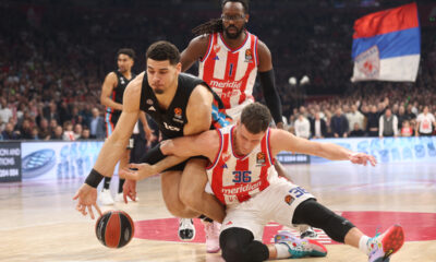 kosarkas Crvene Zvezde na utakmici Evrolige protiv Pariza u hali Beogradska Arena, Beograd 10.01.2025. godine Foto: Ivica Veselinov / MN PRESS KOSARKA, BASKETBALL, EVROLIGA, EUROLEAGUE, CRVENA ZVEZDA, PARIZ