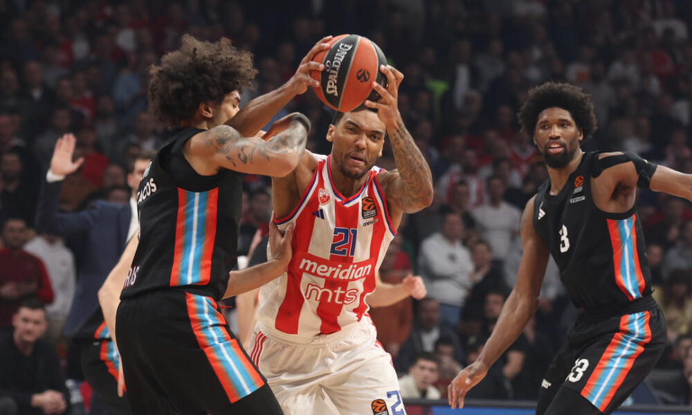 kosarkas Crvene Zvezde na utakmici Evrolige protiv Pariza u hali Beogradska Arena, Beograd 10.01.2025. godine Foto: Ivica Veselinov / MN PRESS KOSARKA, BASKETBALL, EVROLIGA, EUROLEAGUE, CRVENA ZVEZDA, PARIZ