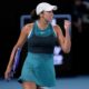 Madison Keys of the U.S. reacts during her semifinal match against Iga Swiatek of Poland at the Australian Open tennis championship in Melbourne, Australia, Thursday, Jan. 23, 2025. (AP Photo/Asanka Brendon Ratnayake)