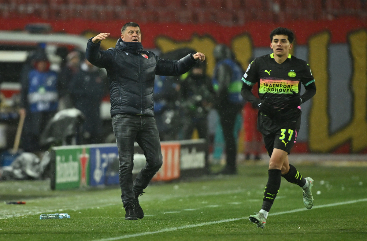 Trener Crvene zvezde, na utakmici UEFA Lige Sampiona protiv PSV Ajndhovena, na stadionu Rajko Mitic. Beograd, 21.01.2025. foto: MN PRESS Fudbal, Crvena zvezda, UEFA Liga Sampiona, PSV Ajndhoven