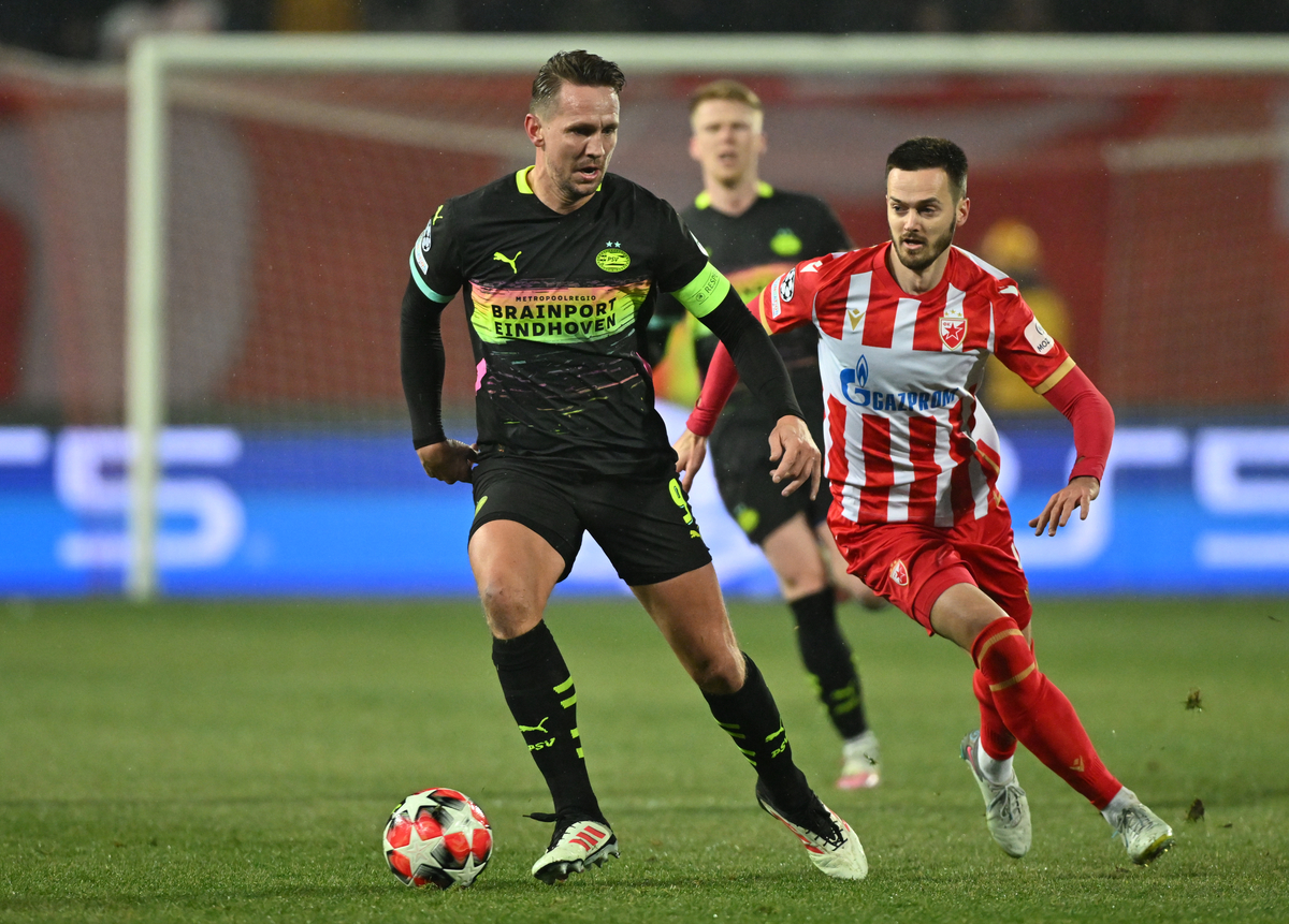 , fudbaler Crvene zvezde, na utakmici UEFA Lige Sampiona protiv PSV Ajndhovena, na stadionu Rajko Mitic. Beograd, 21.01.2025. foto: MN PRESS Fudbal, Crvena zvezda, UEFA Liga Sampiona, PSV Ajndhoven