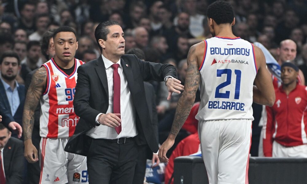 kosarkas Crvene zvezde na utakmici Evrolige protiv Parizana u hali Beogradska arena, Beograd 31.01.2025. godine Foto: Marko Metlas Kosarka, Crvena zvezda, Evroliga, Partizan