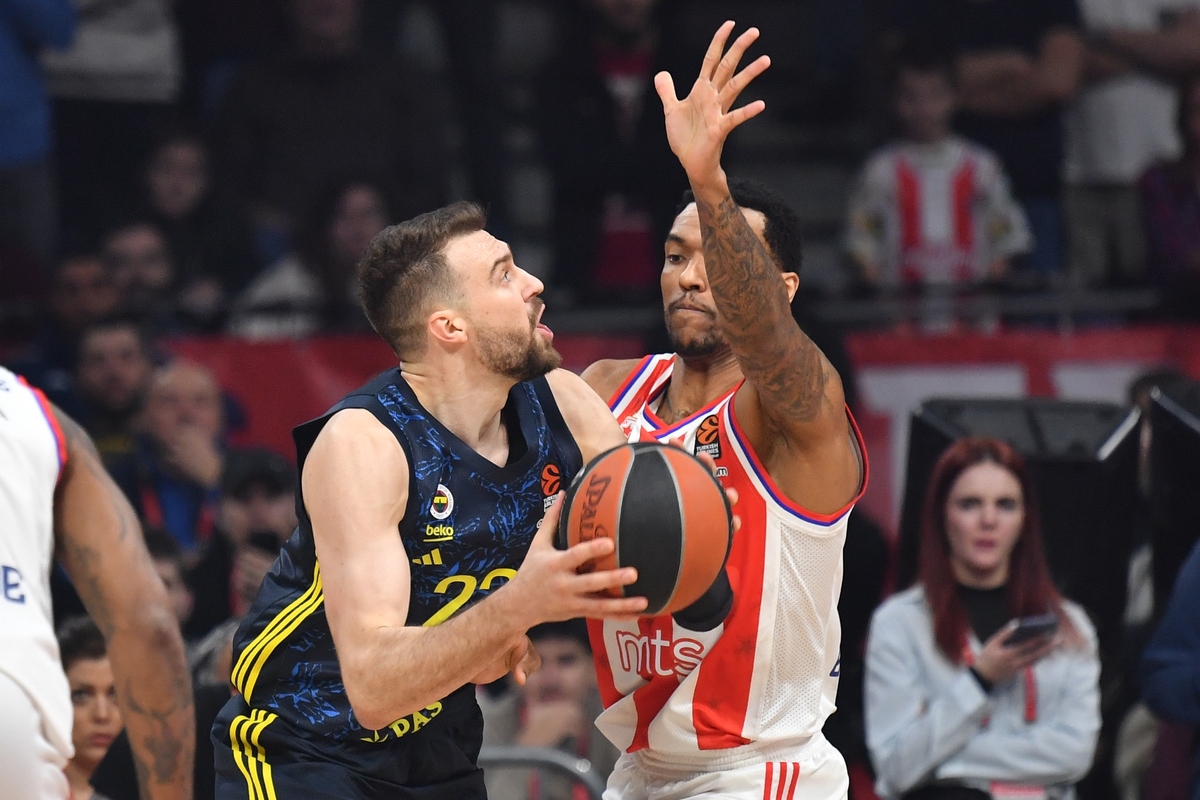 kosarkas Fenerbahčea na utakmici Evrolige protiv Crvene zvezde Istanbul u hali Beogradska arena, Beograd 15.01.2025. godine Foto: Marko Metlas Kosarka, Crvena zvezda, Evroliga, Fenerbahce Istanbul