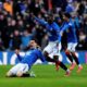 Rangers' Ianis Hagi celebrates scoring their side's first goal of the game during the Premiership match between Celtic and Rangers at Ibrox Stadium, in Glasgow, Scotland, Thursday Jan. 2, 2025. (Andrew Milligan/PA via AP)