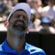 Novak Djokovic of Serbia reacts during his semifinal match against Alexander Zverev of Germany at the Australian Open tennis championship in Melbourne, Australia, Friday, Jan. 24, 2025. (AP Photo/Asanka Brendon Ratnayake)