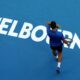 Novak Djokovic of Serbia reacts during a fourth round match against Jiri Lehecka of the Czech Republic at the Australian Open tennis championship in Melbourne, Australia, Sunday, Jan. 19, 2025. (AP Photo/Asanka Brendon Ratnayake)