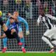 Inter Milan's Mehdi Taremi plays the ball during the Italian Serie A soccer match between Juventus and Inter Milan at the Juventus Stadium in Turin, Italy, Sunday, Feb. 16, 2025. (Spada/LaPresse via AP)