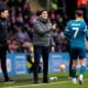 Bournemouth manager Andoni Iraola speaks to David Brooks during the Premier League match between Bournemouth and Southampton at St Mary's Stadium, Southampton, England, Saturday Feb. 15, 2025. (Andrew Matthews/PA via AP)