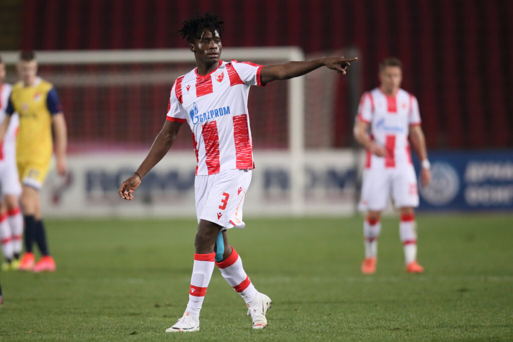 RICHARD ODADA Ricard Odada fudbaler Crvene zvezde na utakmici Superlige Prvenstva Srbije protiv Proletera Novi Sad na stadionu Rajka Mitica, Beograd, 28.02.2021. godine Foto: Marko Metlas Fudbal, Crvena zvezda, Superliga Prvenstvo Srbije, Proleter Novi Sad