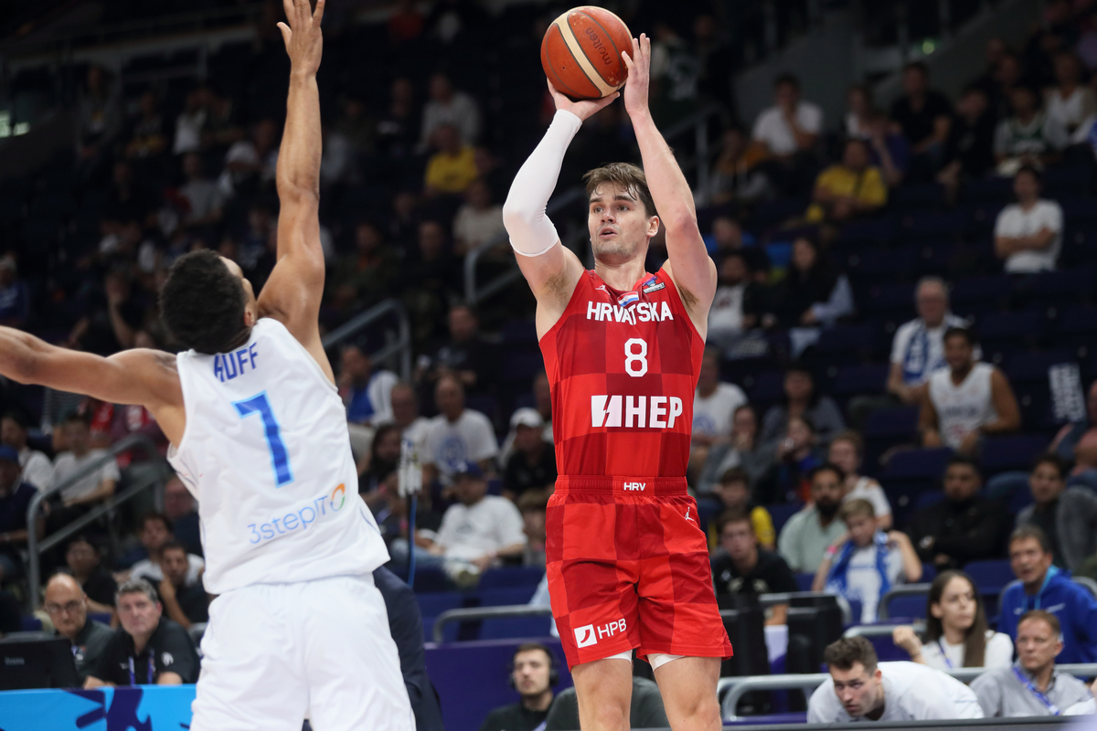 MARIO HEZONJA kosarkas reprezentacije Hrvatske na utakmici FIBA Evropskog prvenstva protiv Finske u Mercedes Benc areni, Berlin 11.09.2022. godine Foto: Marko Metlas Kosarka, Hrvatska, FIBA Evropsko prvenstvo, Finska