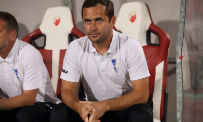 ALEKSANDR KERZHAKOV Aleksandr Kerzakov trener fudbalera Spartaka Subotica na utakmici Superlige Prvenstva Srbije protiv Crvene zvezde na stadionu Rajka Mitica, Beograd 19.08.2023. godine Foto: Marko Metlas Fudbal, Spartak Subotica, Superliga Prvenstvo Srbije, Crvena zvezda