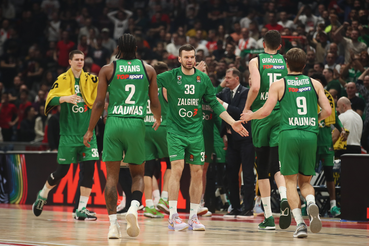 KEENAN EVANS Kinan Evans, TOMAS DIMSA kosarkasi Zalgirisa na utakmici Evrolige protiv Crvene zvezde u hali Beogradska Stark Arena, Beograd 09.02.2024. godine Foto: Ivica Veselinov / MN PRESS KOSARKA, BASKETBALL, EVROLIGA, EUROLEAGUE, CRVENA ZVEZDA, ZALGIRIS