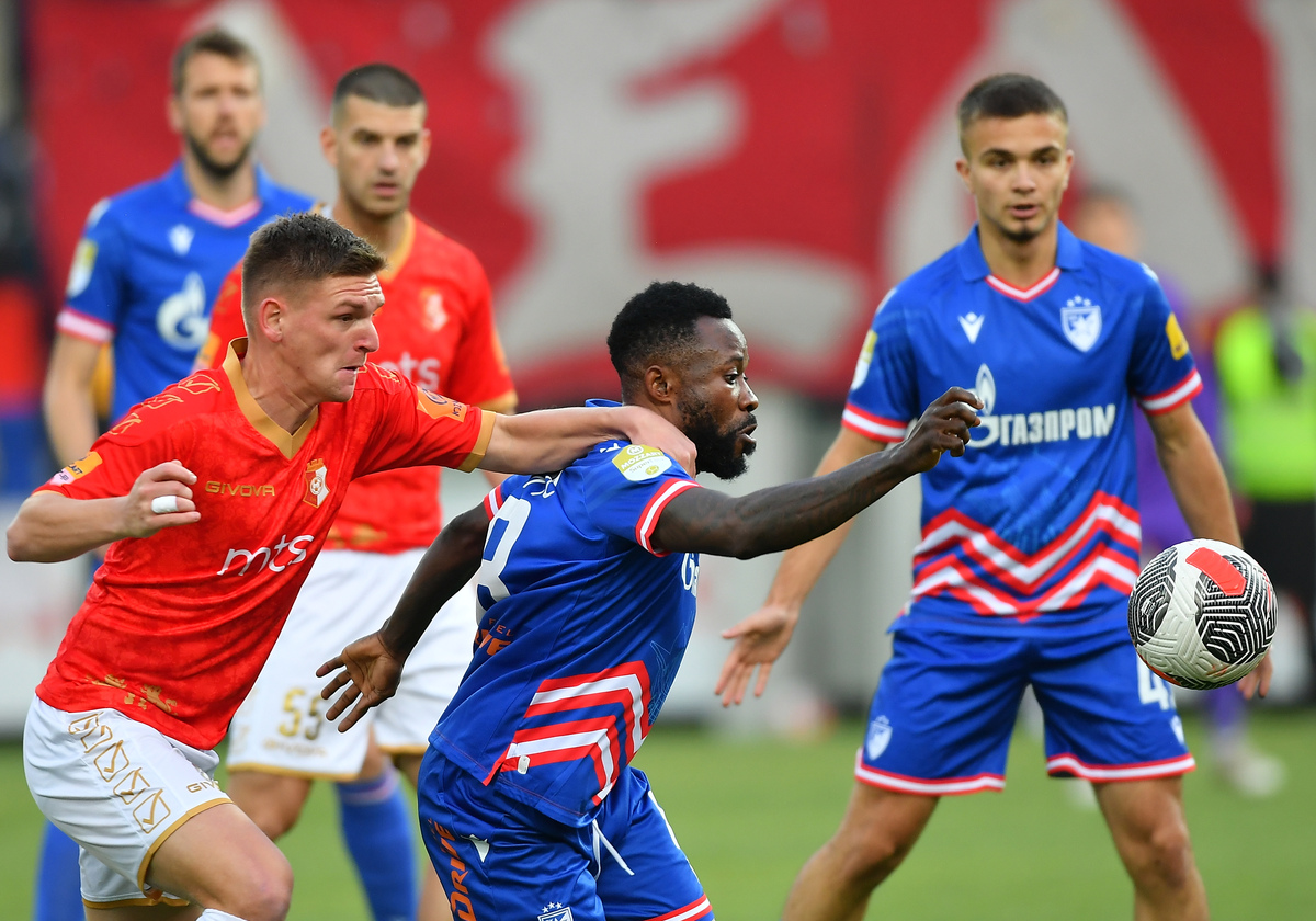 GUELOR KANGA Gejlor Kanga fudbaler Crvene zvezde na utakmici Superlige Prvenstva Srbije protiv Napretka Krusevac na stadionu Mladost, Krusevac 16.05.2024. godine Foto: MNPress / mi Fudbal, Crvena zvezda, Superliga Prvenstvo Srbije, Napredak Krusevac