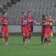 RADOST fudbalera Tekstilca na utakmici Mocart Superlige protiv Partizana na stadionu Partizana, Beograd 05.10.2024. godine Foto: Ivica Veselinov / MN PRESS FUDBAL, FOOTBALL, MOZZART SUPERLIGA, PRVENSTVO SRBIJE, NATIONAL CHAMPIONSHIP, PARTIZAN, FK TEKSTILAC ODZACI