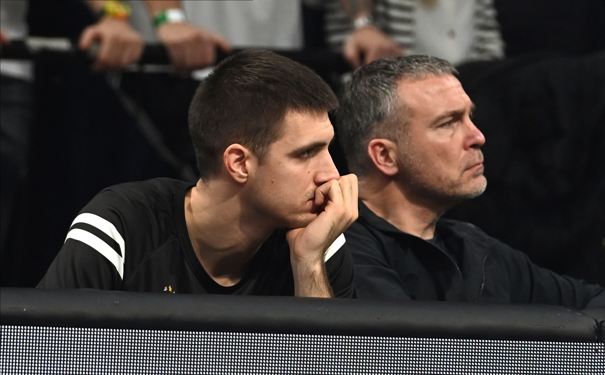 VANJA MARINKOVIC, kosarkas Partizana, na utakmici Evrolige protiv ASVELa, u Beogradskoj Areni. Beograd, 17.12.2024. foto: Nebojsa Parausic Kosarka, Euroleague, Partizan, Asvel