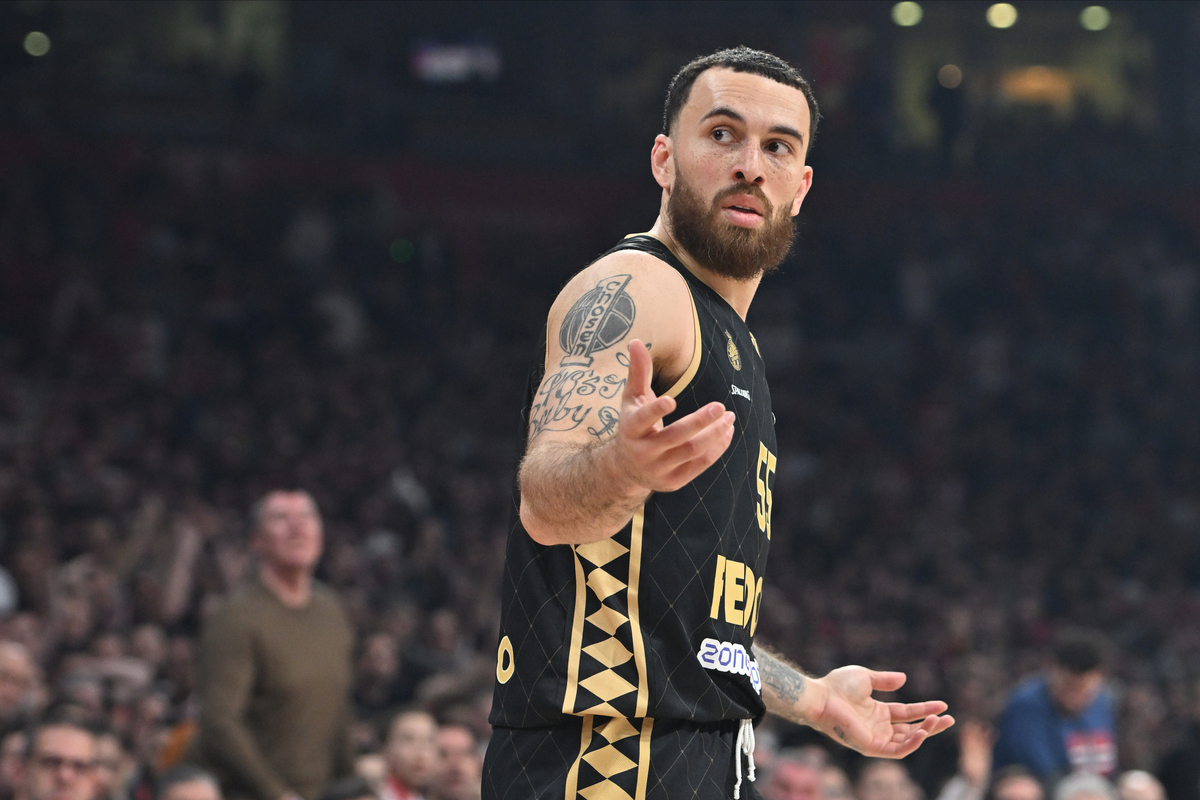 MIKE JAMES Majk Dzejms kosarkas Monaka na utakmici Evrolige protiv Crvene zvezde u hali Beogradska arena, Beograd 17.01.2025. godine Foto: Marko Metlas Kosarka, Crvena zvezda, Evroliga, Monako