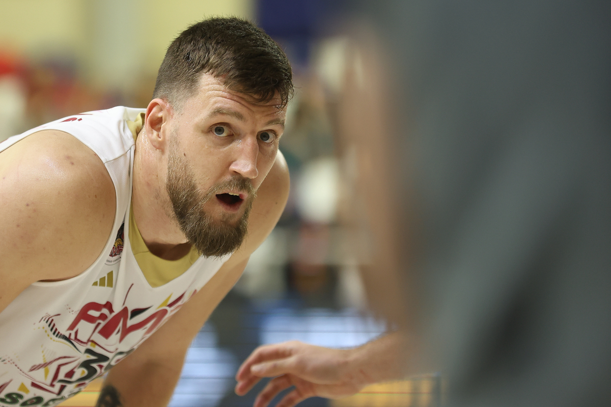 OGNJEN KUZMIC kosarkas FMP Zeleznika na utakmici ABA lige protiv Spartaka u hali FMP Arena, Beograd 01.02.2025. godine Foto: Ivica Veselinov / MN PRESS KOSARKA, BASKETBALL, ABA LIGA, ABA LEAGUE, FMP ZELEZNIK, KK SPARTAK SUBOTICA