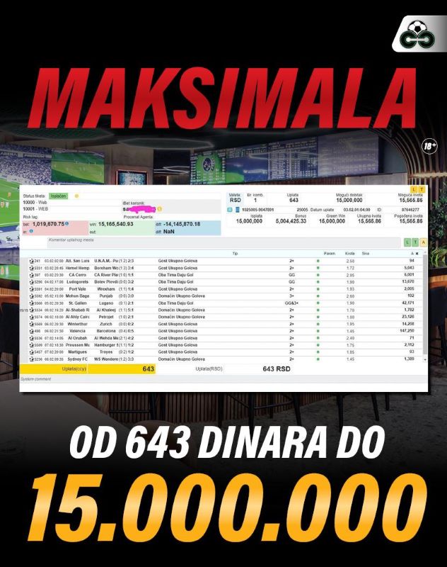 Maksimala u Soccerbet-u