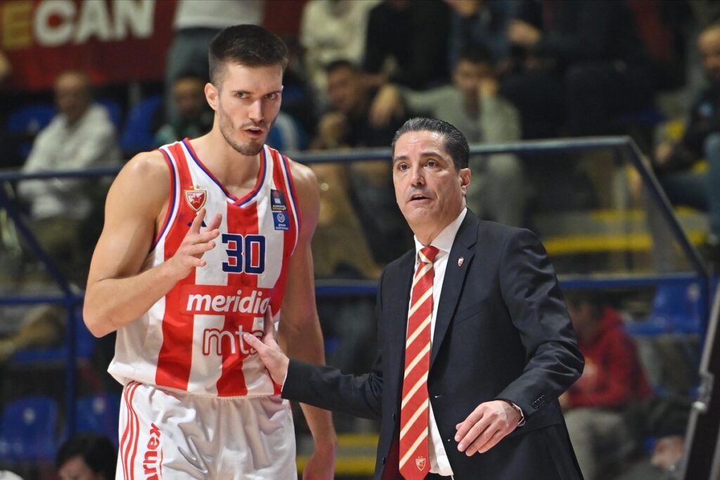 kosarkas Crvene zvezde na utakmici Jadranske ABA lige protiv Buducnosti Podgorica u hali Aleksandar Nikolic Pionir, Beograd 10.02.2025. godine Foto: Marko Metlas Kosarka, Crvena zvezda, Jadranska ABA liga, Buducnost Podgorica