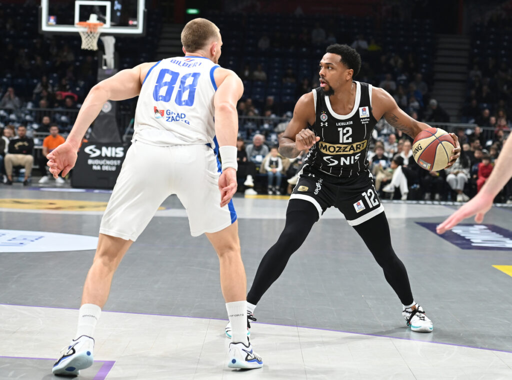 , kosarkas Partizana, na utakmici ABA Lige protiv Zadra, u Beogradskoj Areni. Beograd, 10.02.2025. foto: Nebojsa Parausic Kosarka, ABA League, Partizan, Zadar