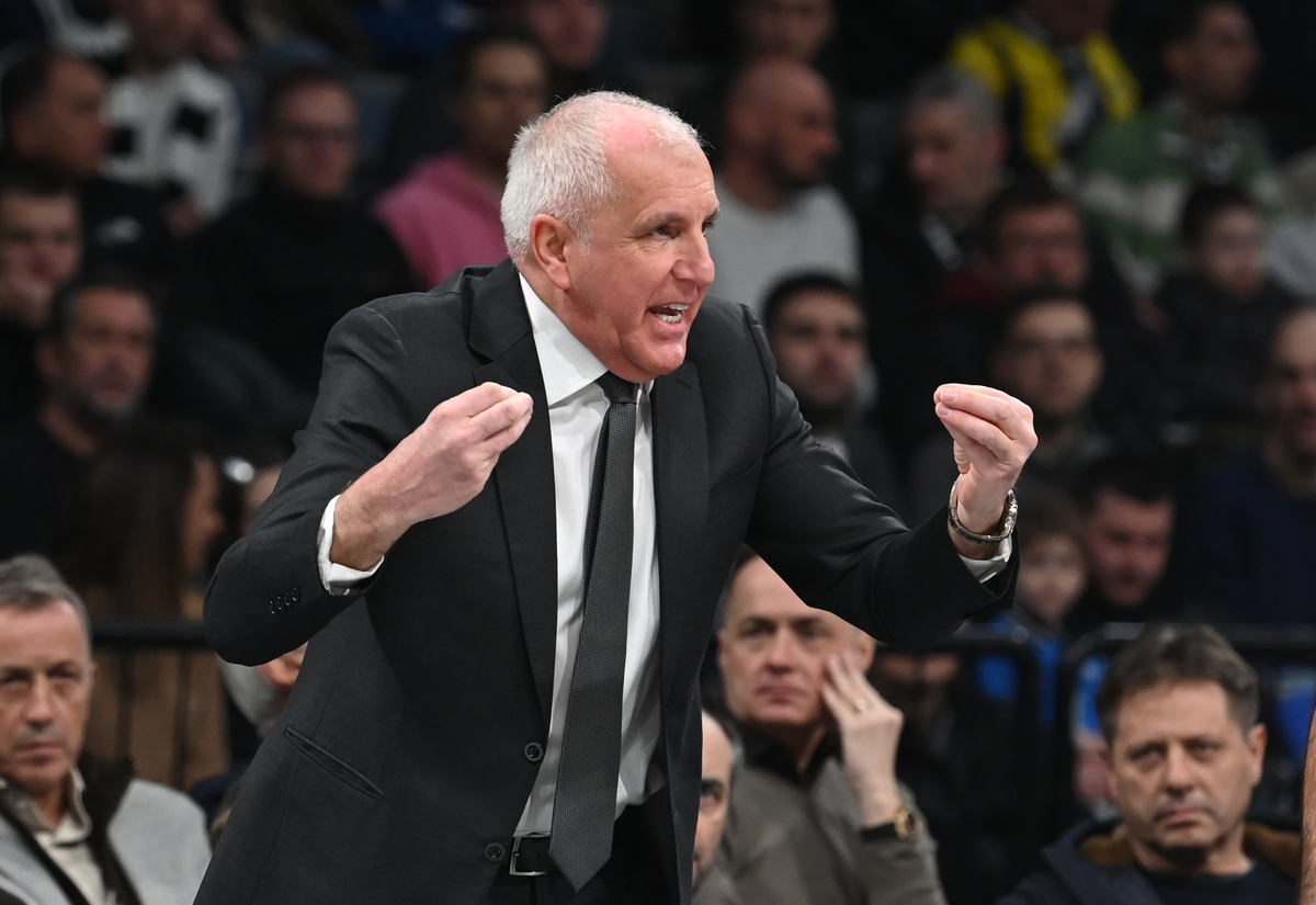 Trener Partizana, na utakmici ABA Lige protiv Zadra, u Beogradskoj Areni. Beograd, 10.02.2025. foto: Nebojsa Parausic Kosarka, ABA League, Partizan, Zadar