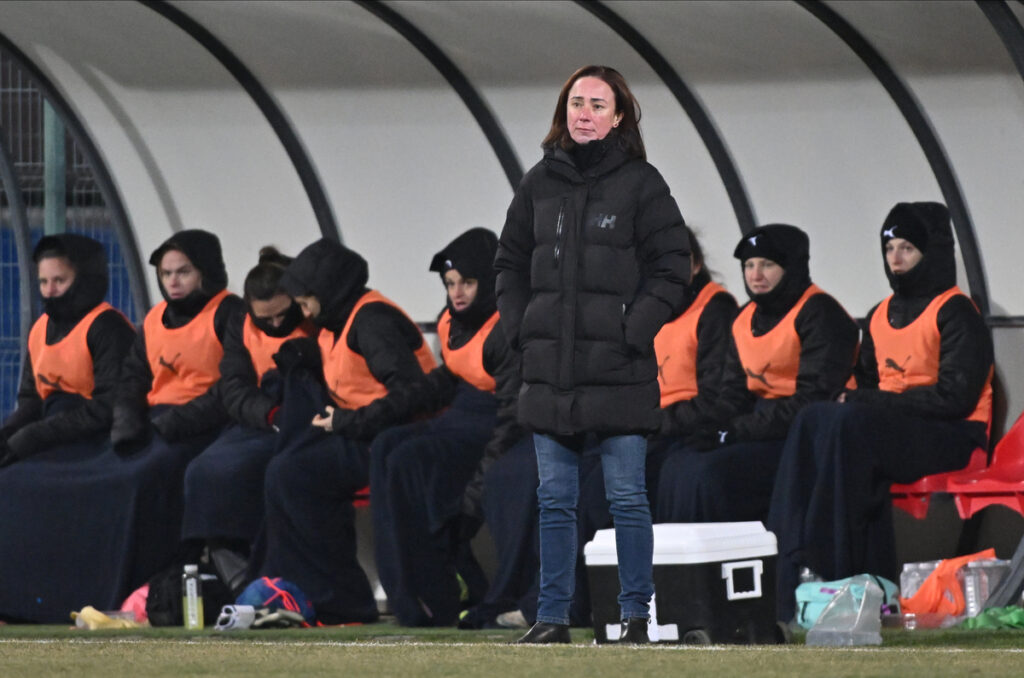 LIDIJA STOJKANOVIC selektor fudbalerki Srbije, na utakmici Lige nacija protiv Finske, u SC FSS. Stara Pazova, 21.02.2025. foto: Marko Metlas Fudbal, UEFA Liga nacija, Srbija, Zene